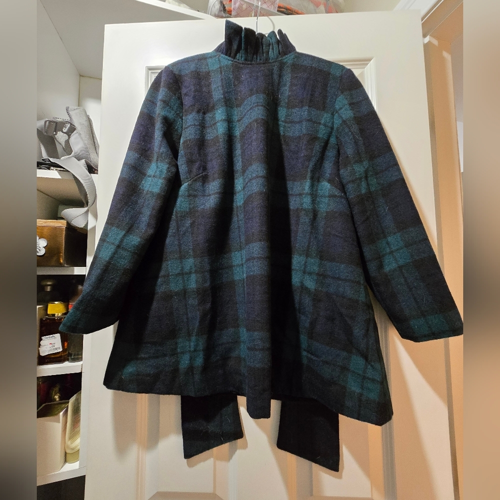 Tuckernuck Womens Blackwatch Plaid Faye Blouse With Ruffle Collar (NWT)